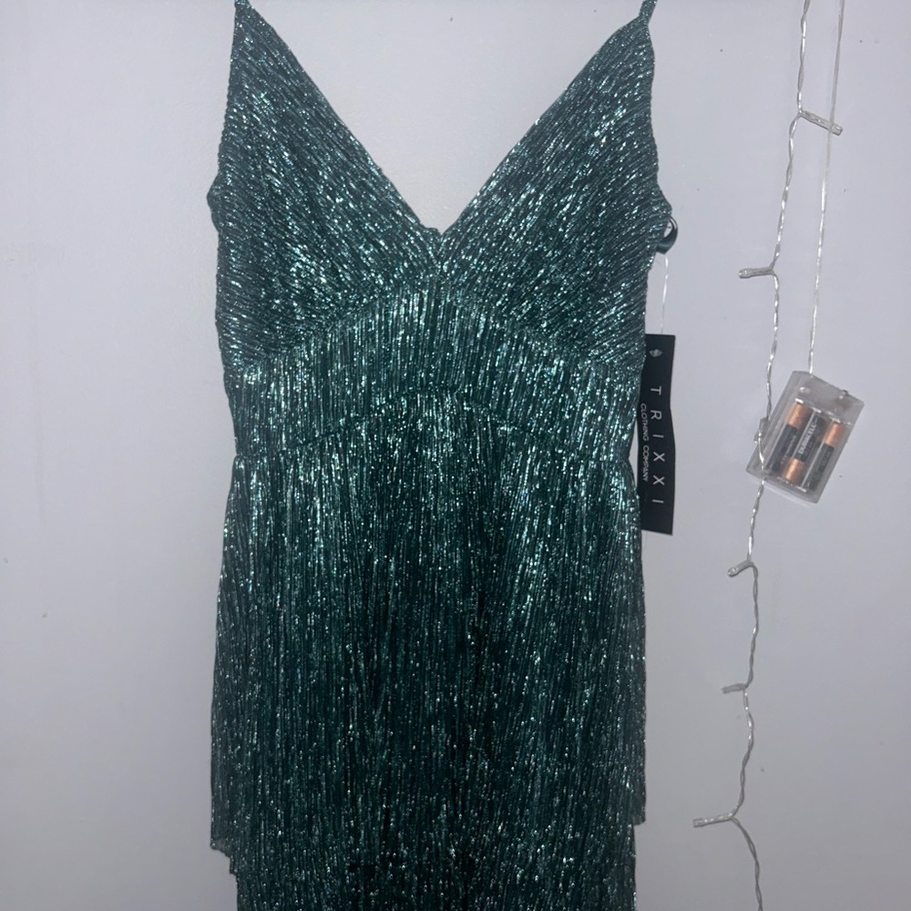 Green mini dress